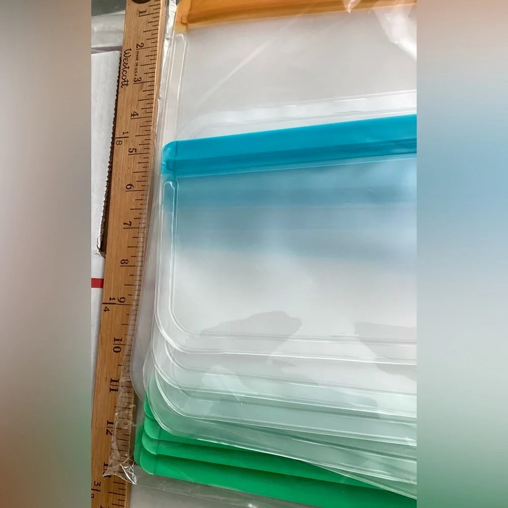 New! 12 Pack Reusable Food Storage Bags BPA Free Double Zipper Leakproof Freezer